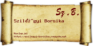 Szilágyi Borsika névjegykártya